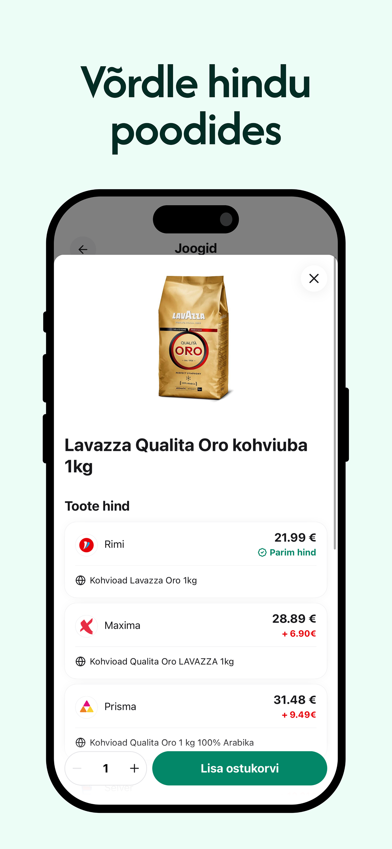 Võrdle hindu poodides