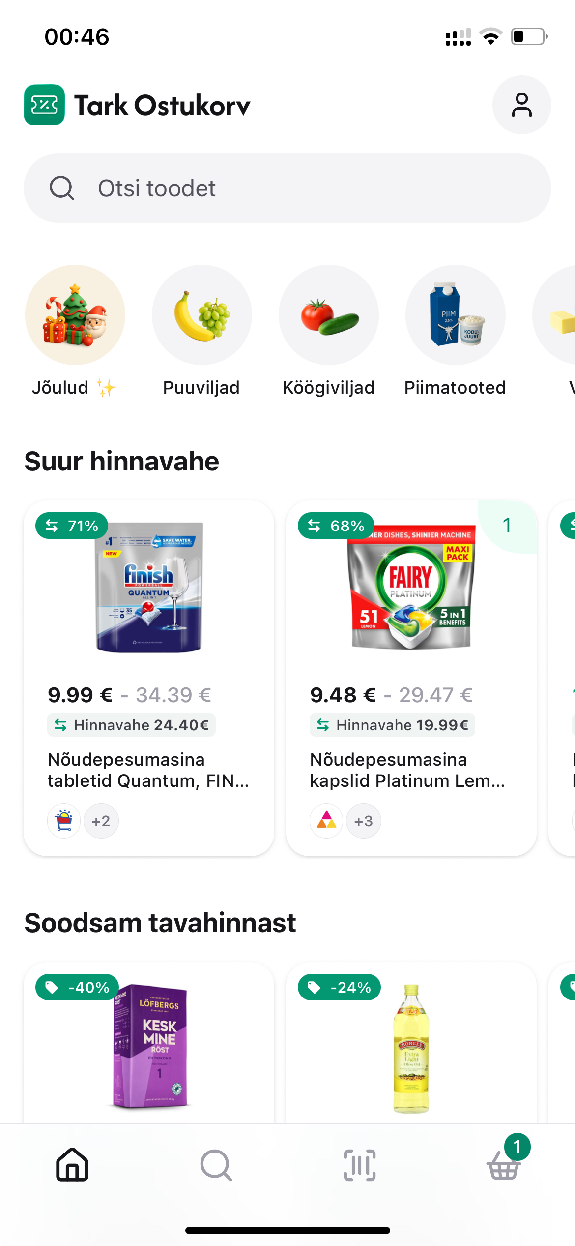 Tark Ostukorv App screenshot